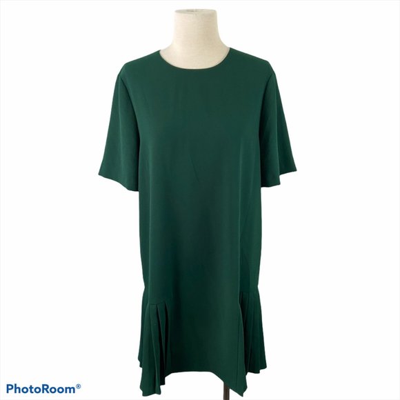 Zara Dark Green Pleated Dress - Picture 5 of 13